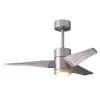 Promo 🔔 Super Janet 42 in. LED Indoor/Outdoor Damp Brushed Nickel Ceiling Fan with Light with Remote Control and Wall Control by Atlas 🌟
