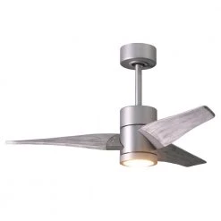 Promo 🔔 Super Janet 42 in. LED Indoor/Outdoor Damp Brushed Nickel Ceiling Fan with Light with Remote Control and Wall Control by Atlas 🌟