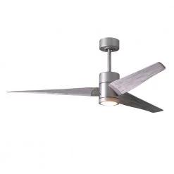Deals ๐ Super Janet 60 in. LED Indoor/Outdoor Damp Brushed Nickel Ceiling Fan with Light with Remote Control and Wall Control by Atlas ๐