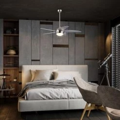 Outlet ๐ 52 in. Integrated LED Indoor Brushed Nickel 5-Blade Ceiling Fan with Light Kit and Remote Control by Edvivi ๐ 21 Outlet ๐ 52 in. Integrated LED Indoor Brushed Nickel 5-Blade Ceiling Fan with Light Kit and Remote Control by Edvivi ๐ -Deals Edvivi || Atlas Store brushed nickel edvivi ceiling fans with lights ffg7741bn c3 1000