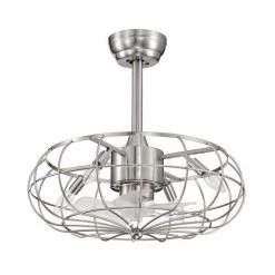 Best deal 😉 21 in. Contemporary Indoor Brushed Nickel Cage Reversible Ceiling Fan with Light Kit and Remote Control by Edvivi 🛒 -Deals Edvivi || Atlas Store brushed nickel edvivi ceiling fans with lights ffn7921bn 1f 1000