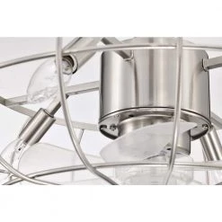 Best deal 😉 21 in. Contemporary Indoor Brushed Nickel Cage Reversible Ceiling Fan with Light Kit and Remote Control by Edvivi 🛒 -Deals Edvivi || Atlas Store brushed nickel edvivi ceiling fans with lights ffn7921bn 44 1000