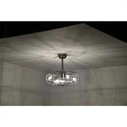 Best deal 😉 21 in. Contemporary Indoor Brushed Nickel Cage Reversible Ceiling Fan with Light Kit and Remote Control by Edvivi 🛒 -Deals Edvivi || Atlas Store brushed nickel edvivi ceiling fans with lights ffn7921bn 77 1000