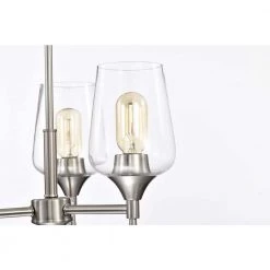 Cheapest 🤩 Arlo 3-Light Brushed Nickel Modern Chandelier with Clear Glass Shades by Edvivi ⭐ -Deals Edvivi || Atlas Store brushed nickel edvivi chandeliers epc2441bn 44 1000