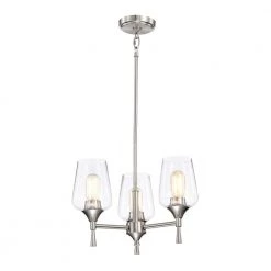 Cheapest ๐คฉ Arlo 3-Light Brushed Nickel Modern Chandelier with Clear Glass Shades by Edvivi โญ