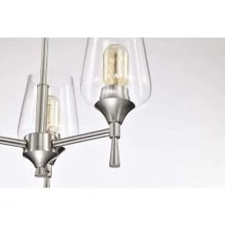 Cheapest 🤩 Arlo 3-Light Brushed Nickel Modern Chandelier with Clear Glass Shades by Edvivi ⭐ -Deals Edvivi || Atlas Store brushed nickel edvivi chandeliers epc2441bn fa 1000