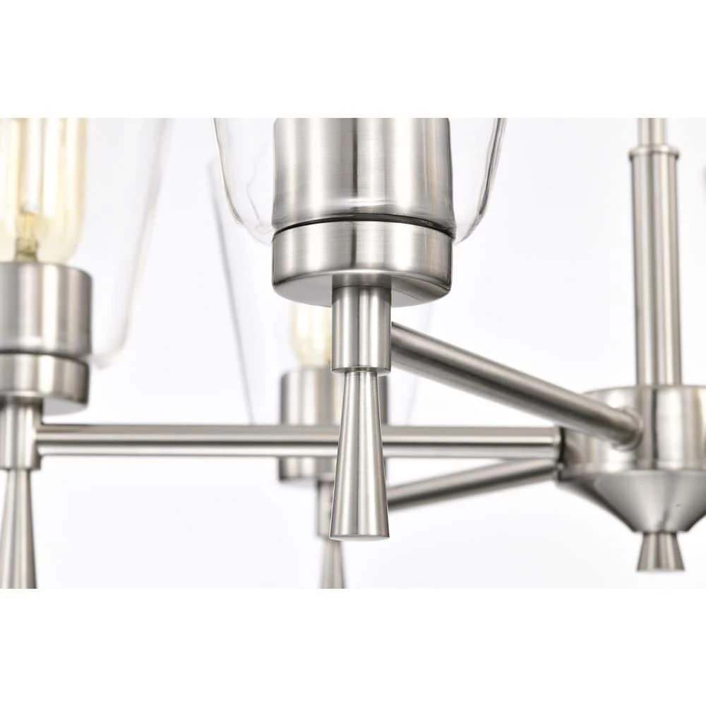 Flash Sale ๐ฅฐ Briarwood 6-Light Brushed Nickel Modern Chandelier with Clear Cone Glass Shades by Edvivi ๐ฏ 8 Flash Sale ๐ฅฐ Briarwood 6-Light Brushed Nickel Modern Chandelier with Clear Cone Glass Shades by Edvivi ๐ฏ - Image 6