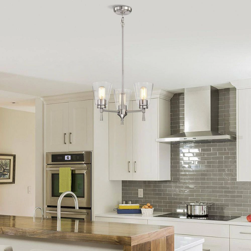 Best Pirce โ Briarwood 3-Light Brushed Nickel Modern Chandelier with Clear Cone Glass Shades by Edvivi ๐ 15 Best Pirce โ Briarwood 3-Light Brushed Nickel Modern Chandelier with Clear Cone Glass Shades by Edvivi ๐ - Image 13
