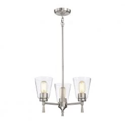 Best Pirce โ Briarwood 3-Light Brushed Nickel Modern Chandelier with Clear Cone Glass Shades by Edvivi ๐