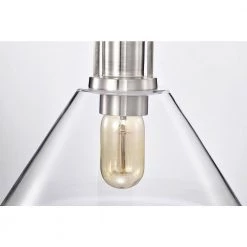 Buy 🎉 Aria 12 in. 1-Light Brushed Nickel Clear Cone Glass Farmhouse Kitchen Pendant Light by Edvivi 👍 -Deals Edvivi || Atlas Store brushed nickel edvivi chandeliers epj4711bn 1f 1000