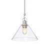 Buy 🎉 Aria 12 in. 1-Light Brushed Nickel Clear Cone Glass Farmhouse Kitchen Pendant Light by Edvivi 👍