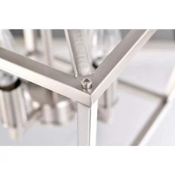 Cheapest 🤩 Renzo 4-Light Brushed Nickel Caged Candle Style Modern Farmhouse Pendant by Edvivi 🧨 -Deals Edvivi || Atlas Store brushed nickel edvivi chandeliers epl1351bn 1d 1000