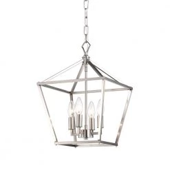 Cheapest ๐คฉ Renzo 4-Light Brushed Nickel Caged Candle Style Modern Farmhouse Pendant by Edvivi ๐งจ