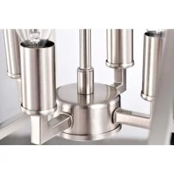 Cheapest 🤩 Renzo 4-Light Brushed Nickel Caged Candle Style Modern Farmhouse Pendant by Edvivi 🧨 -Deals Edvivi || Atlas Store brushed nickel edvivi chandeliers epl1351bn 66 1000