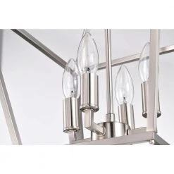 Cheapest 🤩 Renzo 4-Light Brushed Nickel Caged Candle Style Modern Farmhouse Pendant by Edvivi 🧨 -Deals Edvivi || Atlas Store brushed nickel edvivi chandeliers epl1351bn 76 1000