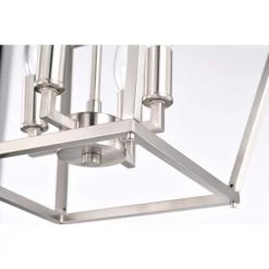 Cheapest 🤩 Renzo 4-Light Brushed Nickel Caged Candle Style Modern Farmhouse Pendant by Edvivi 🧨 -Deals Edvivi || Atlas Store brushed nickel edvivi chandeliers epl1351bn fa 1000