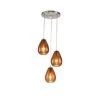 Wholesale ✔️ 3-Light Brushed Nickel Pendant Ceiling Fixture with Amber Glass Shade by Edvivi 🧨 -Deals Edvivi || Atlas Store brushed nickel edvivi chandeliers epz106bn 64 1000