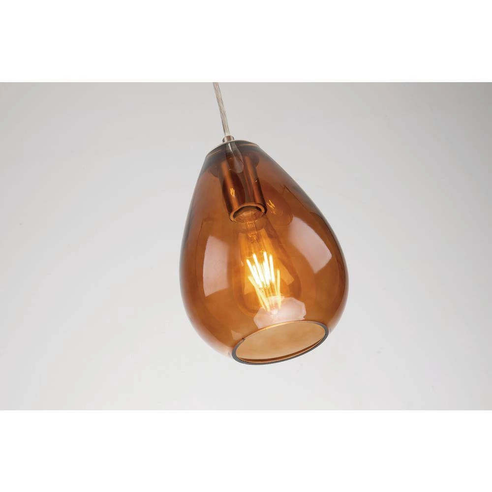 Wholesale βοΈ 3-Light Brushed Nickel Pendant Ceiling Fixture with Amber Glass Shade by Edvivi 𧨠11 Wholesale βοΈ 3-Light Brushed Nickel Pendant Ceiling Fixture with Amber Glass Shade by Edvivi 𧨠- Image 9