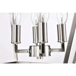 Brand new 😉 12 in. 4-Light Brushed Nickel Cage Lantern Farmhouse Semi-Flush Mount by Edvivi 🧨 -Deals Edvivi || Atlas Store brushed nickel edvivi flush mount lights esl1331bn 66 1000