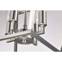 Brand new 😉 12 in. 4-Light Brushed Nickel Cage Lantern Farmhouse Semi-Flush Mount by Edvivi 🧨 -Deals Edvivi || Atlas Store brushed nickel edvivi flush mount lights esl1331bn 76 1000