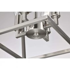 Brand new 😉 12 in. 4-Light Brushed Nickel Cage Lantern Farmhouse Semi-Flush Mount by Edvivi 🧨 -Deals Edvivi || Atlas Store brushed nickel edvivi flush mount lights esl1331bn fa 1000