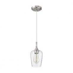 Cheapest 🌟 Arlo 1-Light Brushed Nickel Modern Mini Pendant with Clear Glass Shade by Edvivi 😉 -Deals Edvivi || Atlas Store brushed nickel edvivi pendant lights epj2941bn 1d 1000