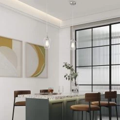 Cheapest 🌟 Arlo 1-Light Brushed Nickel Modern Mini Pendant with Clear Glass Shade by Edvivi 😉 -Deals Edvivi || Atlas Store brushed nickel edvivi pendant lights epj2941bn 31 1000