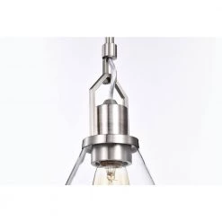 Brand new 🌟 Aria 8 in. 1-Light Brushed Nickel Modern Mini Pendant Light with Clear Cone Glass Shade by Edvivi 🛒 -Deals Edvivi || Atlas Store brushed nickel edvivi pendant lights epj4701bn 1d 1000