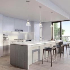 Brand new 🌟 Aria 8 in. 1-Light Brushed Nickel Modern Mini Pendant Light with Clear Cone Glass Shade by Edvivi 🛒 -Deals Edvivi || Atlas Store brushed nickel edvivi pendant lights epj4701bn 31 1000