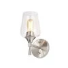 Deals ✔️ Arlo 5 in. 1-Light Brushed Nickel Indoor Wall Sconce with Clear Glass Shade by Edvivi ✨ -Deals Edvivi || Atlas Store brushed nickel edvivi vanity lighting ew2541bn 64 1000