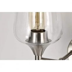 Brand new 🥰 Arlo 13 in. 2-Lights Brushed Nickel Vanity Light with Clear Wine Glass Shades by Edvivi 🔔 -Deals Edvivi || Atlas Store brushed nickel edvivi vanity lighting ew2641bn 1d 1000