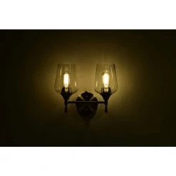 Brand new 🥰 Arlo 13 in. 2-Lights Brushed Nickel Vanity Light with Clear Wine Glass Shades by Edvivi 🔔 -Deals Edvivi || Atlas Store brushed nickel edvivi vanity lighting ew2641bn 40 1000