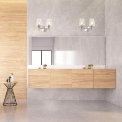 Brand new 🥰 Arlo 13 in. 2-Lights Brushed Nickel Vanity Light with Clear Wine Glass Shades by Edvivi 🔔 -Deals Edvivi || Atlas Store brushed nickel edvivi vanity lighting ew2641bn 4f 1000