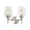Brand new 🥰 Arlo 13 in. 2-Lights Brushed Nickel Vanity Light with Clear Wine Glass Shades by Edvivi 🔔 -Deals Edvivi || Atlas Store brushed nickel edvivi vanity lighting ew2641bn 64 1000