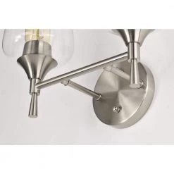 Brand new 🥰 Arlo 13 in. 2-Lights Brushed Nickel Vanity Light with Clear Wine Glass Shades by Edvivi 🔔 -Deals Edvivi || Atlas Store brushed nickel edvivi vanity lighting ew2641bn 76 1000