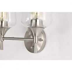 Brand new 🥰 Arlo 13 in. 2-Lights Brushed Nickel Vanity Light with Clear Wine Glass Shades by Edvivi 🔔 -Deals Edvivi || Atlas Store brushed nickel edvivi vanity lighting ew2641bn fa 1000