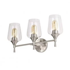 Wholesale 👏 Arlo 21 in. 3-Lights Brushed Nickel Vanity Light with Clear Wine Glass Shades by Edvivi 🌟 -Deals Edvivi || Atlas Store brushed nickel edvivi vanity lighting ew2741bn 77 1000