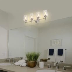 Cheap 😀 Arlo 30 in. 4-Lights Brushed Nickel Vanity Light with Clear Glass Shades by Edvivi 🌟 -Deals Edvivi || Atlas Store brushed nickel edvivi vanity lighting ew2841bn 31 1000