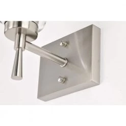 Discount 😉 Briarwood 1-Light Brushed Nickel Indoor Wall Sconce with Clear Cone Glass Shade by Edvivi 🥰 -Deals Edvivi || Atlas Store brushed nickel edvivi vanity lighting ew6691bn 44 1000