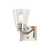 Discount 😉 Briarwood 1-Light Brushed Nickel Indoor Wall Sconce with Clear Cone Glass Shade by Edvivi 🥰 -Deals Edvivi || Atlas Store brushed nickel edvivi vanity lighting ew6691bn 64 1000