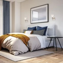 Discount 😉 Briarwood 1-Light Brushed Nickel Indoor Wall Sconce with Clear Cone Glass Shade by Edvivi 🥰 -Deals Edvivi || Atlas Store brushed nickel edvivi vanity lighting ew6691bn c3 1000