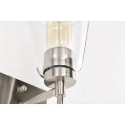 Discount 😉 Briarwood 1-Light Brushed Nickel Indoor Wall Sconce with Clear Cone Glass Shade by Edvivi 🥰 -Deals Edvivi || Atlas Store brushed nickel edvivi vanity lighting ew6691bn fa 1000