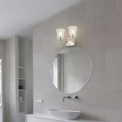 Budget ❤️ Briarwood 13 in. 2-Lights Brushed Nickel Vanity Light with Clear Glass Cone Shades by Edvivi 🥰 29 Budget ❤️ Briarwood 13 in. 2-Lights Brushed Nickel Vanity Light with Clear Glass Cone Shades by Edvivi 🥰 -Deals Edvivi || Atlas Store brushed nickel edvivi vanity lighting ew6791bn 31 1000