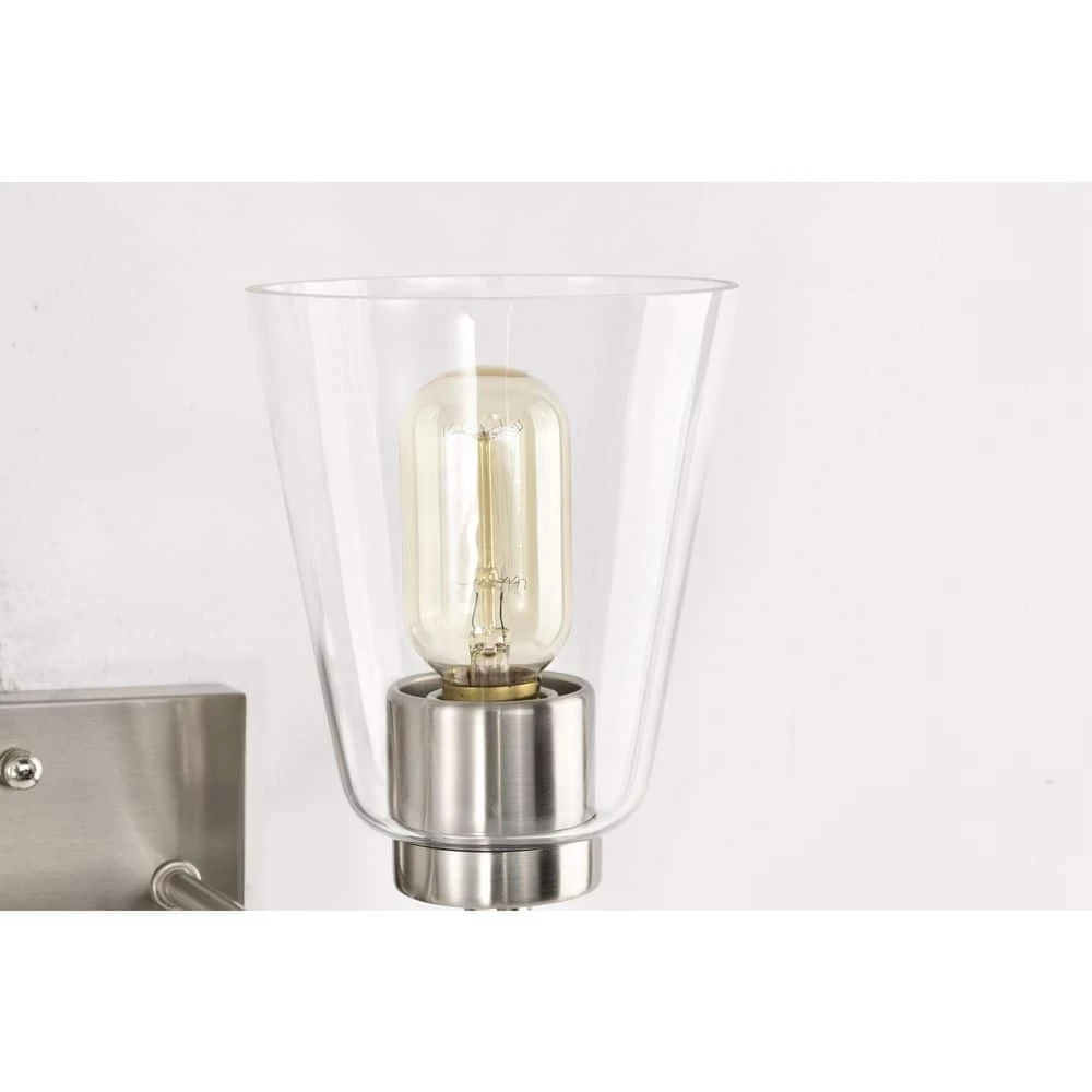 Budget ❤️ Briarwood 13 in. 2-Lights Brushed Nickel Vanity Light with Clear Glass Cone Shades by Edvivi 🥰 13 Budget ❤️ Briarwood 13 in. 2-Lights Brushed Nickel Vanity Light with Clear Glass Cone Shades by Edvivi 🥰 - Image 11