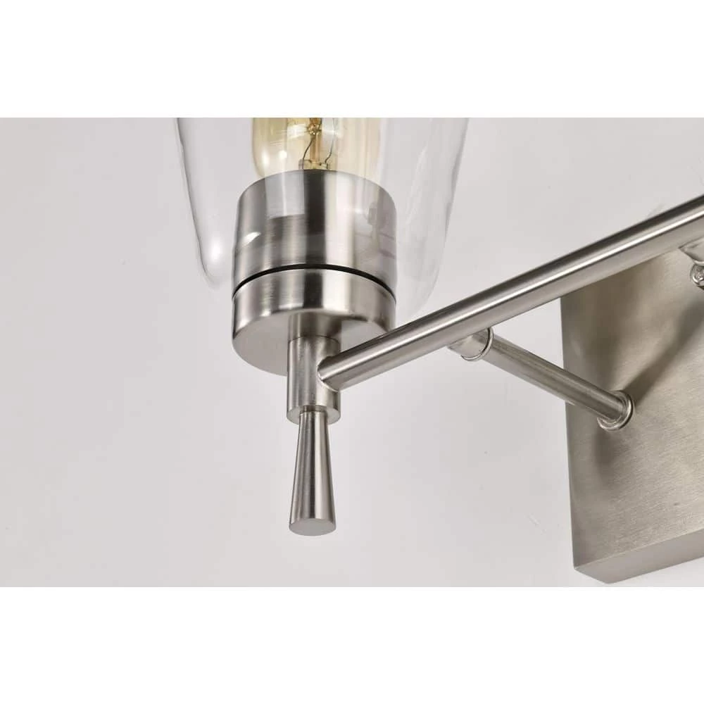 Budget ❤️ Briarwood 13 in. 2-Lights Brushed Nickel Vanity Light with Clear Glass Cone Shades by Edvivi 🥰 8 Budget ❤️ Briarwood 13 in. 2-Lights Brushed Nickel Vanity Light with Clear Glass Cone Shades by Edvivi 🥰 - Image 6