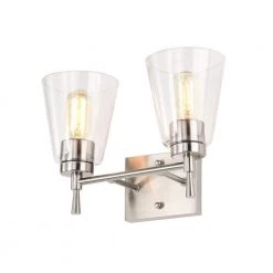 Budget ❤️ Briarwood 13 in. 2-Lights Brushed Nickel Vanity Light with Clear Glass Cone Shades by Edvivi 🥰 22 Budget ❤️ Briarwood 13 in. 2-Lights Brushed Nickel Vanity Light with Clear Glass Cone Shades by Edvivi 🥰 -Deals Edvivi || Atlas Store brushed nickel edvivi vanity lighting ew6791bn 77 1000