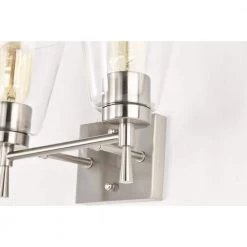 Budget ❤️ Briarwood 13 in. 2-Lights Brushed Nickel Vanity Light with Clear Glass Cone Shades by Edvivi 🥰 27 Budget ❤️ Briarwood 13 in. 2-Lights Brushed Nickel Vanity Light with Clear Glass Cone Shades by Edvivi 🥰 -Deals Edvivi || Atlas Store brushed nickel edvivi vanity lighting ew6791bn fa 1000
