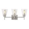 Best deal 👏 Briarwood 21 in. 3-Lights Brushed Nickel Vanity Light with Clear Glass Cone Shades by Edvivi 😉 -Deals Edvivi || Atlas Store brushed nickel edvivi vanity lighting ew6891bn 64 1000