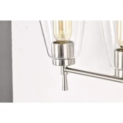 Best deal 👏 Briarwood 21 in. 3-Lights Brushed Nickel Vanity Light with Clear Glass Cone Shades by Edvivi 😉 -Deals Edvivi || Atlas Store brushed nickel edvivi vanity lighting ew6891bn 66 1000