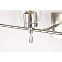 Cheapest 🎁 Briarwood 30 in. 4-Lights Brushed Nickel Vanity Light with Clear Glass Cone Shades by Edvivi 🌟 -Deals Edvivi || Atlas Store brushed nickel edvivi vanity lighting ew6991bn 1d 1000